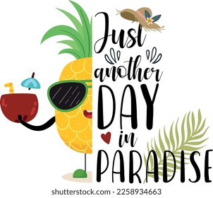 casual, comfortable, stylish, bold design, "Just Another Day in Paradise", lightweight material, versatile, multiple sizes, outdoor activities, trips, casual hangouts, gift ideas