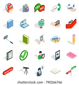 Casual conversation icons set. Isometric set of 25 casual conversation vector icons for web isolated on white background