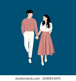 Casual couple clothes vector illustration