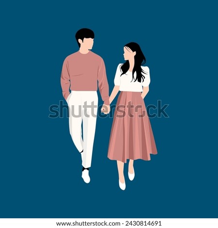 Casual couple clothes vector illustration