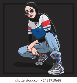 Casual Culture - Casual Girl Illustration with casual outfit