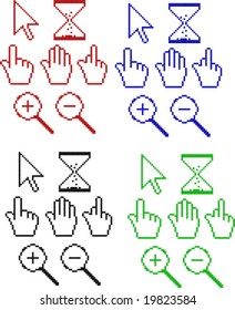 Casual cursors in round pixels.Icons;