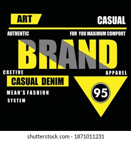 Casual Denim typography design t-shirt print vector illustration 