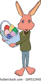 casual Easter Bunny dude with basket