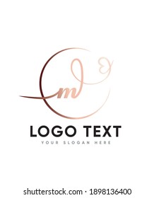 A Casual, Elegant Touch And A Chic Handwritten Letter Type M Logo Template, Vector Logo For Business And Company Identity 