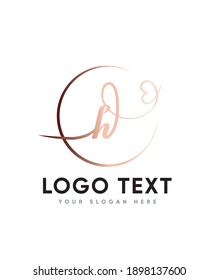 A casual, elegant touch and a chic handwritten letter type H logo template, Vector logo for business and company identity 