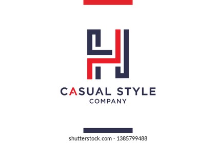 Casual and elegant Vector H Logo for corporate identities. Minimal Logotype design for premium company branding. 
