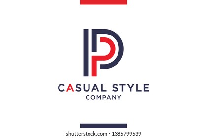 Casual and elegant Vector P Logo for corporate identities. Minimal Logotype design for premium company branding. 
