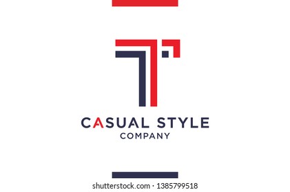 Casual and elegant Vector T Logo for corporate identities. Minimal Logotype design for premium company branding. 
