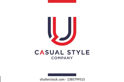 Casual and elegant Vector U Logo for corporate identities. Minimal Logotype design for premium company branding. 
