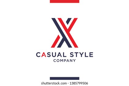 Casual and elegant Vector X Logo for corporate identities. Minimal Logotype design for premium company branding. 
