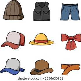 casual fashion accessories for men and women vector