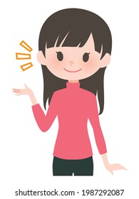 Casual female upper body illustration