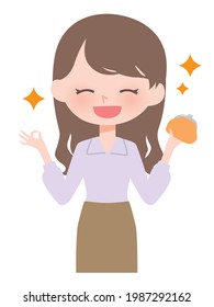 Casual female upper body illustration
