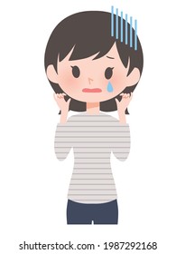 Casual female upper body illustration