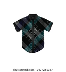 Casual flannel short sleeve shirt design object