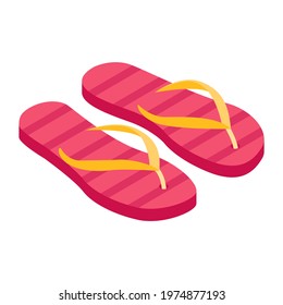 A casual footwear with two stripes characterizing flip flops 
