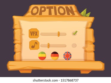 Casual game option menu game design