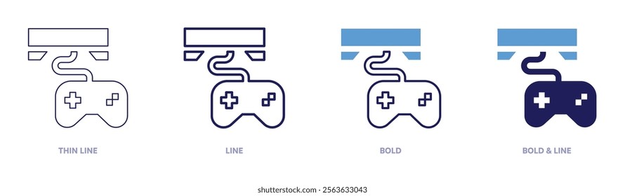 Casual gaming icon in 4 different styles. Thin Line, Line, Bold, and Bold Line. Duotone style. Editable stroke.