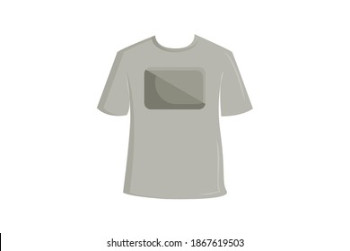 Casual Gray T-shirt Vector  for Men