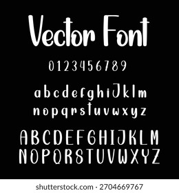 Casual Hand Lettered Vector Font Alphabet Set