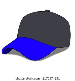 Casual hat with blue and gray pattern