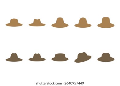 Casual Hat Icon Set Design