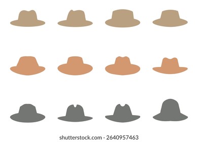 Casual Hat Icon Set Design
