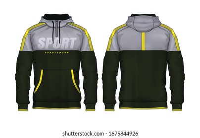 Hoodie Shirts Templatejacket Designsportswear Track Front Stock Vector ...