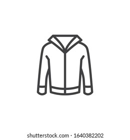 Casual hoodie line icon. linear style sign for mobile concept and web design. Hoodie jacket outline vector icon. Symbol, logo illustration. Vector graphics