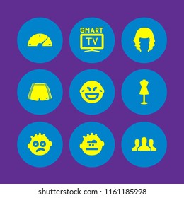 casual icon. 9 casual set with sceptic, stylish, store mannequin and laughing vector icons for web and mobile app