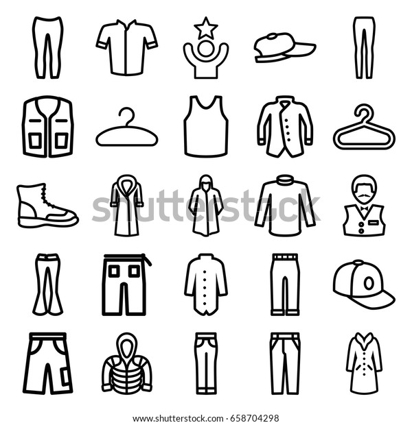 Casual Icons Set Set 25 Casual Stock Vector (Royalty Free) 658704298