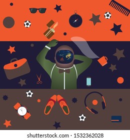 Casual items for men in simple color