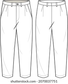 CASUAL AND  JEANS DENIM PANT FLAT SKETCH VECTOR