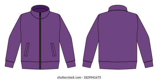 Casual jersey shirt (sports training wear ) vector illustration / purple