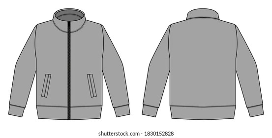 Casual jersey shirt (sports training wear ) vector illustration / gray