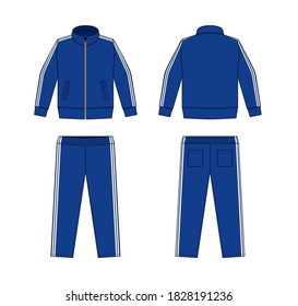 Casual jersey suits (for sports, training etc.) vector illustration set / white and blue