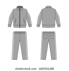 Casual jersey suits (for sports, training etc.) vector illustration set/ white and gray