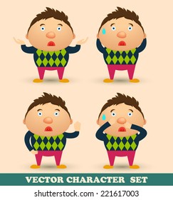 Casual knitwear character set