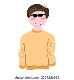 Casual Male Avatar 08 ,good for graphic resources, avatar on social media, apps, websites, sticker for merch and more. 