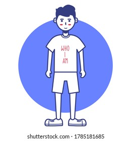 casual male character illustration. premium vector