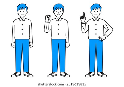 Casual male pose set (full body)