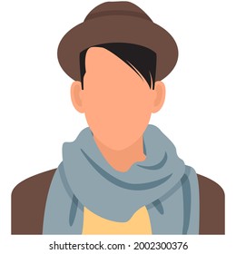 Vector de icono de avatar de hombre casual aislado en fondo blanco