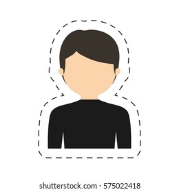 casual man formal face icon, vector illustration