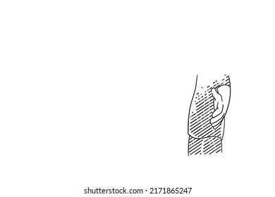 Casual man offering handshake. Hand drawn vector illustration design