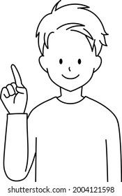 Ilustración del dibujo de la línea de señalamiento del hombre casual