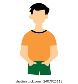Casual man pose flat vector