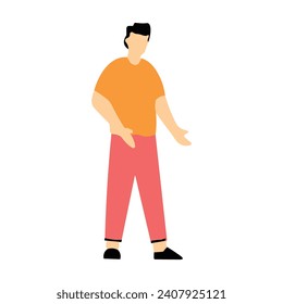 Casual man pose flat vector