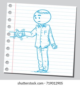 Casual man shaking hands with somebody