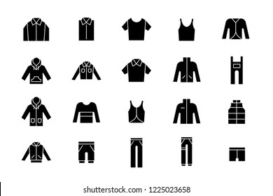 casual men wear line icons. vector linear icon set.